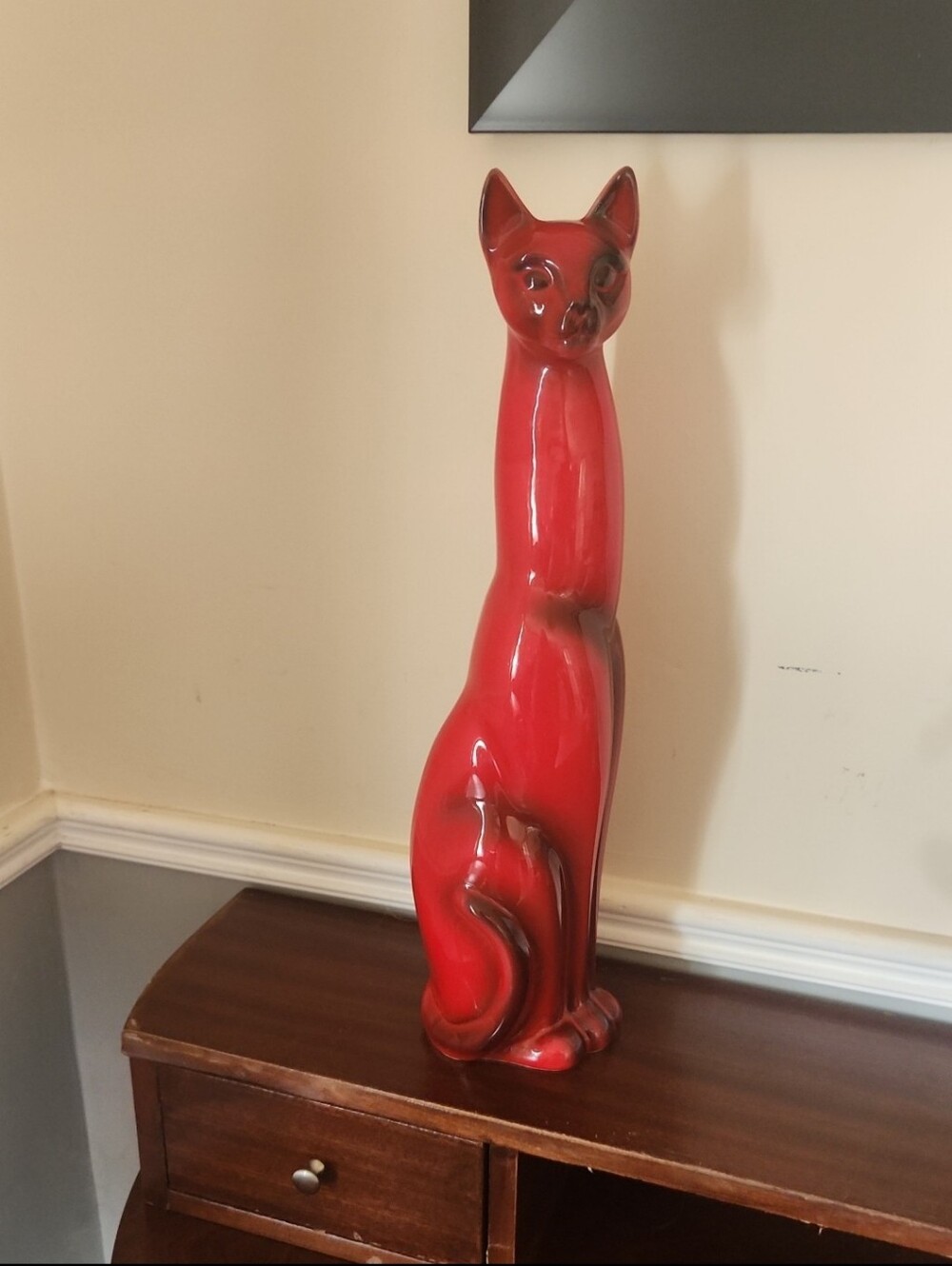 Mid-Century Modern / Art Deco revival stylized Siamese cat